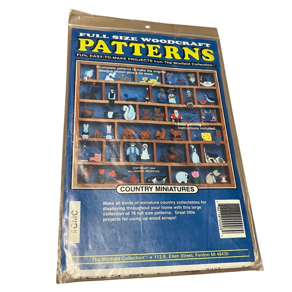 Winfield Collection Country Miniatures Woodcraft Patterns 76‎ Designs 1994 CMC